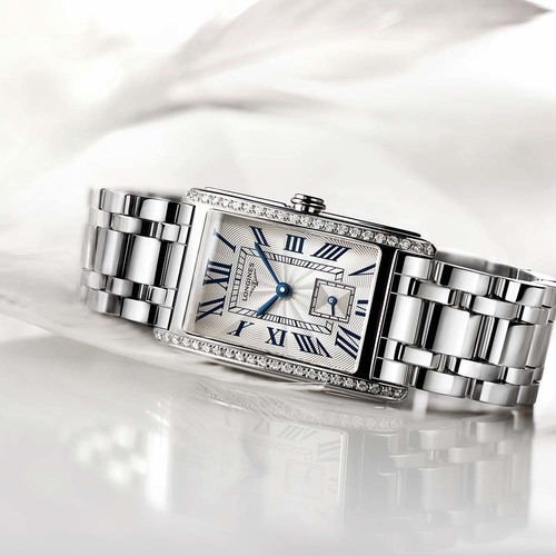 Longines L55120716 DolceVita נשים משובץ יהלומים לונג'ין יבואן רשמי
