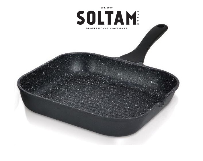 מחבת גריל מרובעת 28 ס"מ מסדרת מינרל סולתם | SOLTAM Mineral Stone