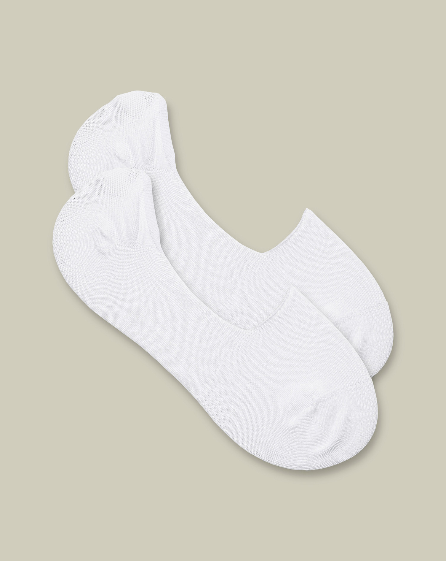 2 זוגות גרביים בלתי נראים – לבן - White cotton rich 2 pack invisible socks