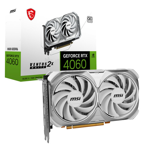 כרטיס מסך MSI RTX 4060 8GB VENTUS WHITE OC 2FAN 3DP/1HDMI