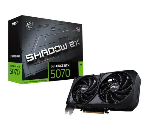 כרטיס מסך MSI 5070 12GB GDDR7 SHADOW OC 2X 2FAN