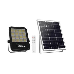 פנס הצפה סולארי 100W לד שחור CCT מידאה+ שלט FLS100W-02