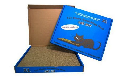 משטח גירוד לחתול בקרטון כחול XL