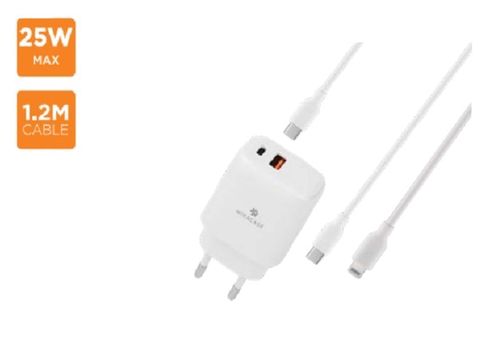 מטען קיר MWC25PQ white lightning (silver line) מבית MIRACASE
