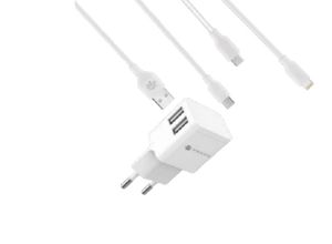 מטען קיר 2.4 USB כפול With Type-C MWCS244 מבית MIRACASE
