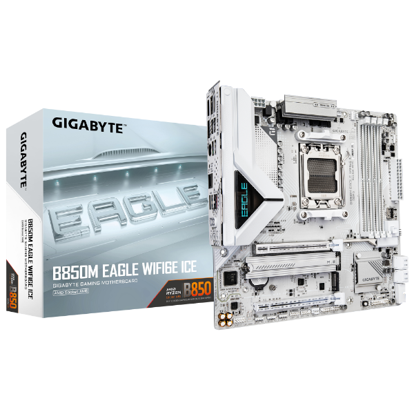 לוח אם GIGABYTE B850M EAGLE WIFI6E ICE M-ATX DDR5 AM5 BT 2.5GB