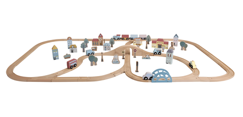 סט רכבת ענק מעץ של Little Dutch עם 108 חלקים
