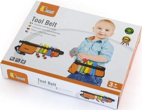 חגורת כלי עבודה לפעוט + כלים מעץ 10 חלקים VIGA