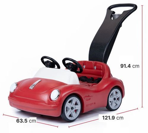 בימבה מכונית לילד או שניים Side-By-Side Push Around Roadster עם מוט הורה 4408 STEP2