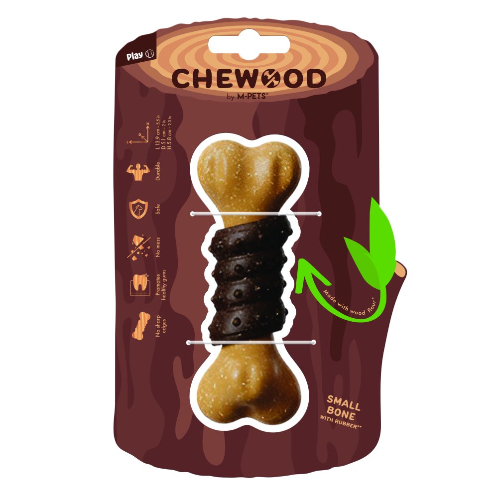 צעצוע לעיסה לכלב CHEWOOD S עם גומי