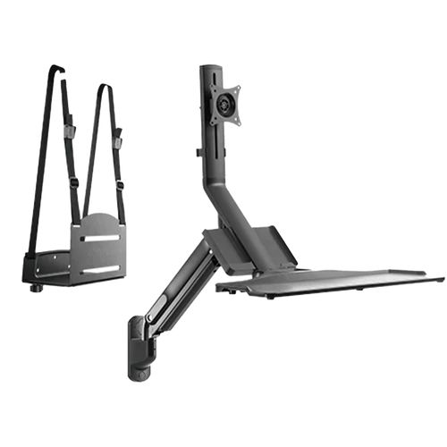 עמדת עבודה עם בוכנה גז למוניטור ומעמד למחשב מבית LUMI