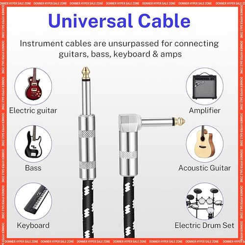 סט 2 כבלים לגיטרה/בס DONNER EC2052
