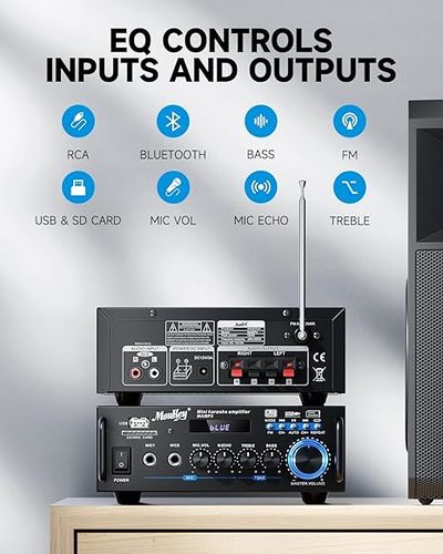 מגבר קריוקי Bluetooth 5.0 של Moukey - 300W