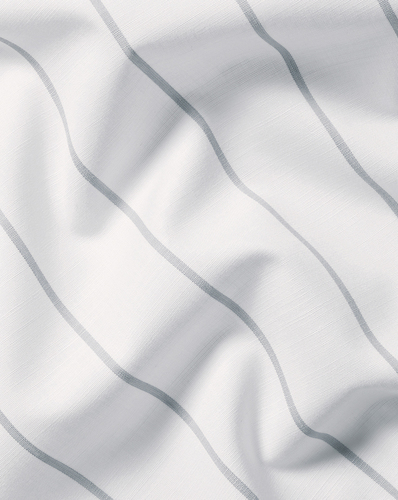 חולצה שרוול קצר גזרת קלאסיק - White & blue pinstripe non-iron stretch poplin slub ss cf