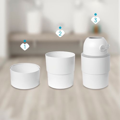 פח חיתולים טלסקופי, פתרון חכם, אטום וידידותי לסביבה - אבן Winter Clouds