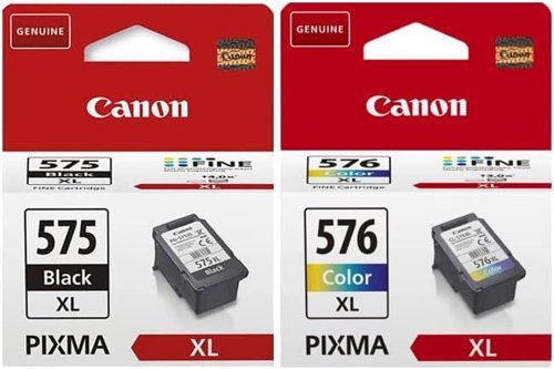 זוג ראשי דיו מקוריים Canon PG575XL + CL576XL 