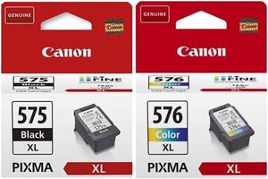 זוג ראשי דיו מקוריים Canon PG575XL + CL576XL 