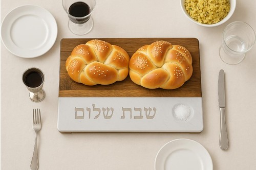 קרש חיתוך והגשה עם הכיתוב 