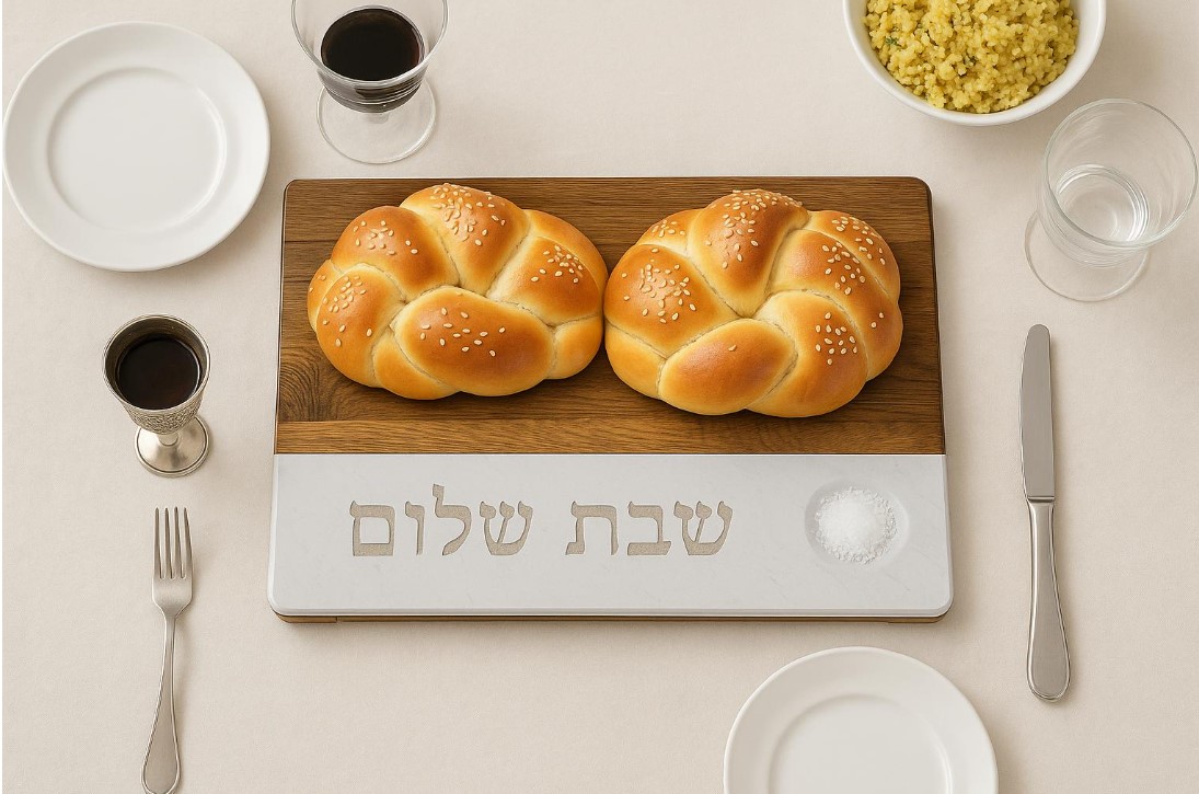 קרש חיתוך/ הגשה - "שבת שלום"