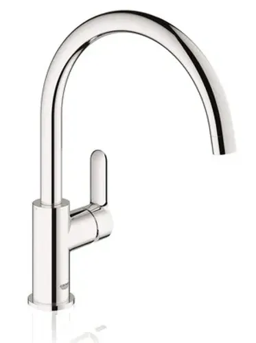 ברז פרח למטבח מבית גרואה דגם 31233000 עם פיה קבועה ובגימור כרום.