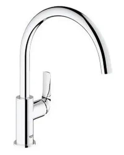 ברז פרח למטבח מבית גרואה דגם 31231000 KITCHEN עם פיה קבועה ובגימור כרום.