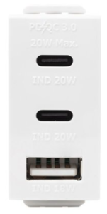 מטען 3 יציאות 20W לבן 1 מקום "ניסקו סוויץ
