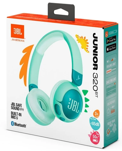 אוזניות קשת אלחוטיות לילדים בלוטוס JBL Junior 320BT - טורקיז