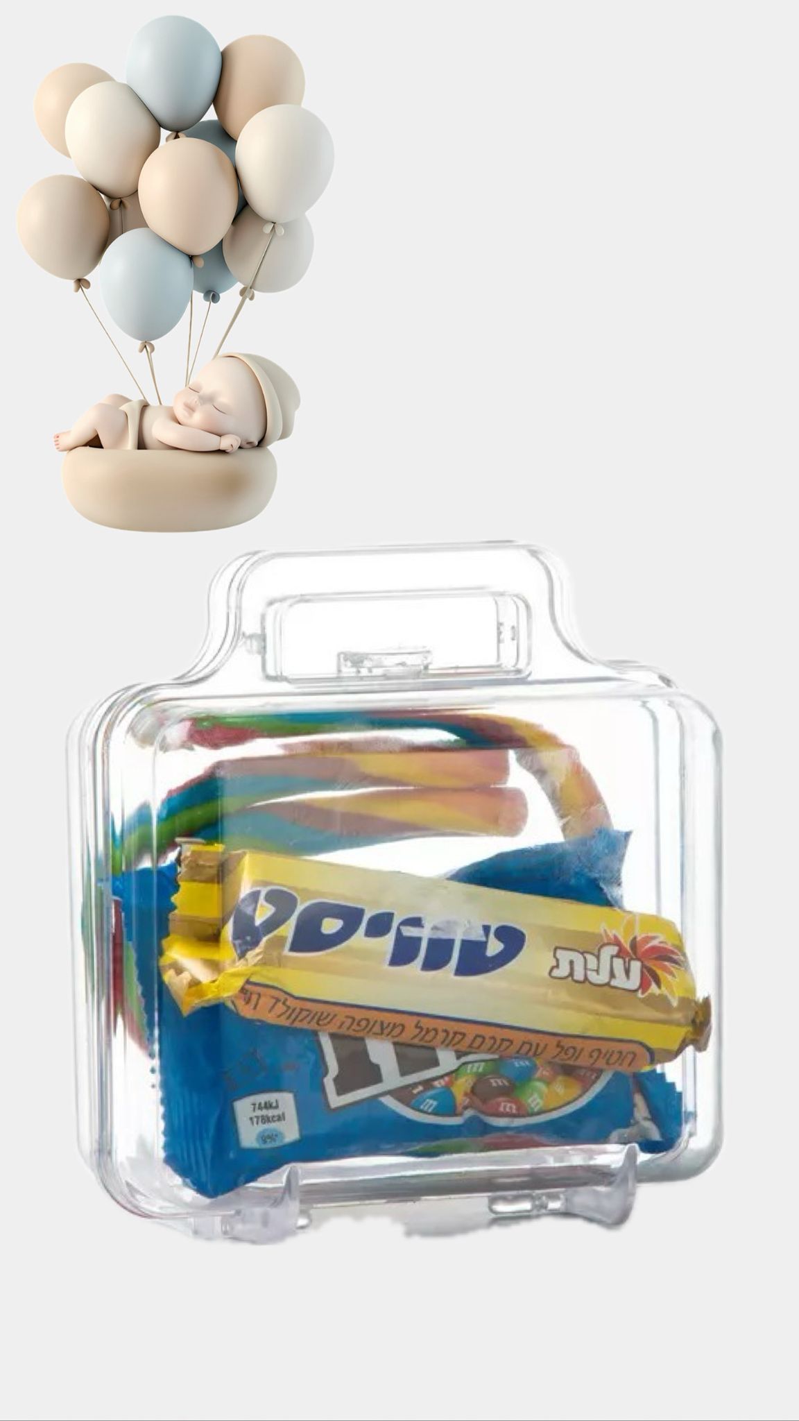 קופסת פלסטיק בצורת מזוודה 13/10/7 ס"מ 
