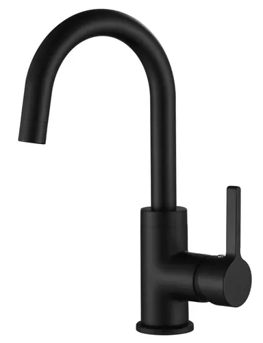 ברז פרח לאמבט ורד 80712 ולנסיה שחור מבית Vered בעיצוב מסתובב ובגימור מוברש.