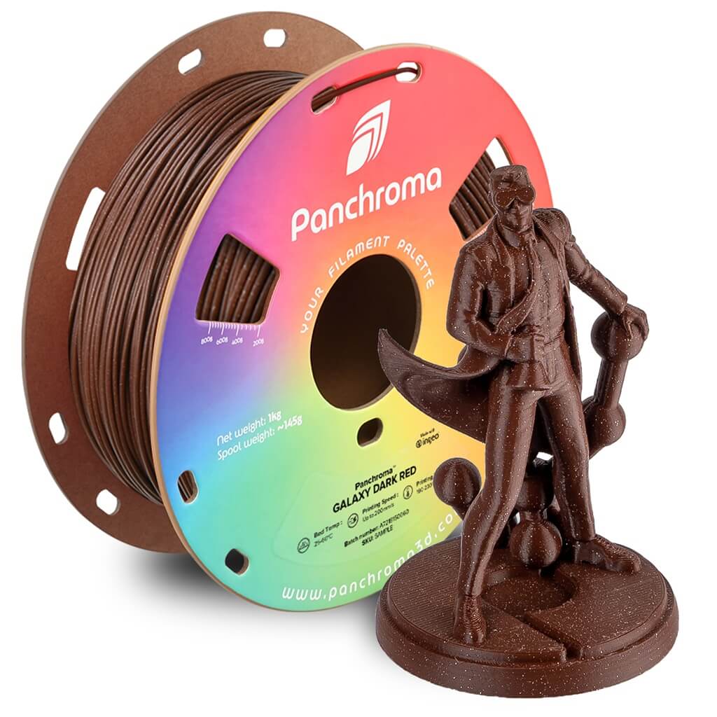 פילמנט גלקסי אדום - חום כהה נוצץ 1 ק"ג 1.75 מ"מ - Panchroma Galaxy PLA Dark Red (PolyLite™ Galaxy)