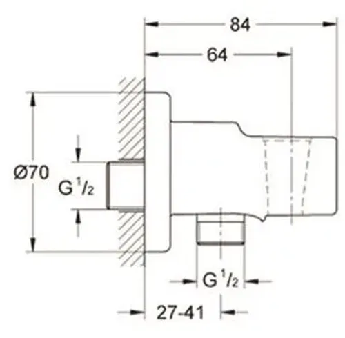 נקודת מים עם מתלה גרואה 28628000, גימור כרום.
