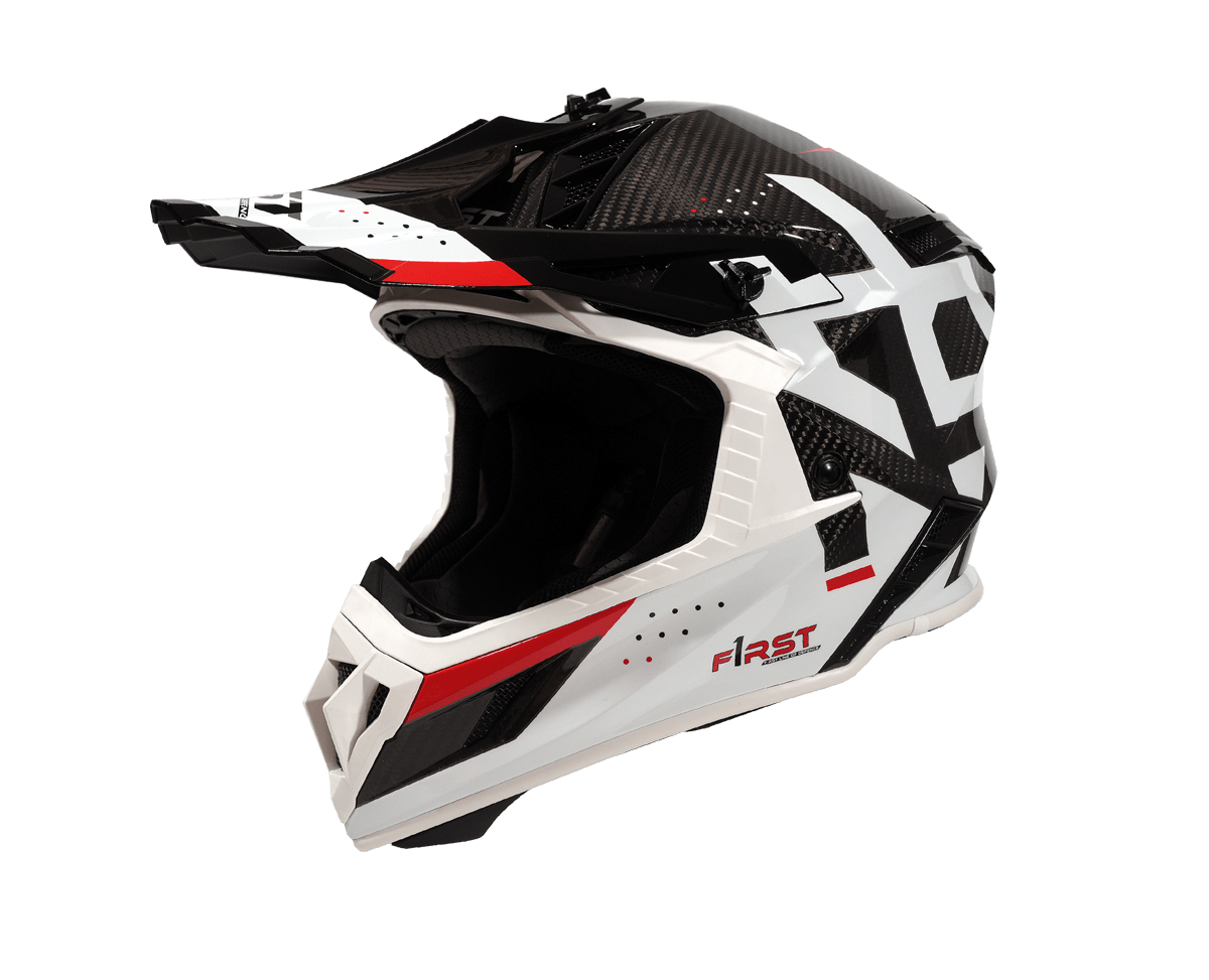 קסדת פירסט קרבון שחור / לבן / אדום - F1RST STRIKER CARBON