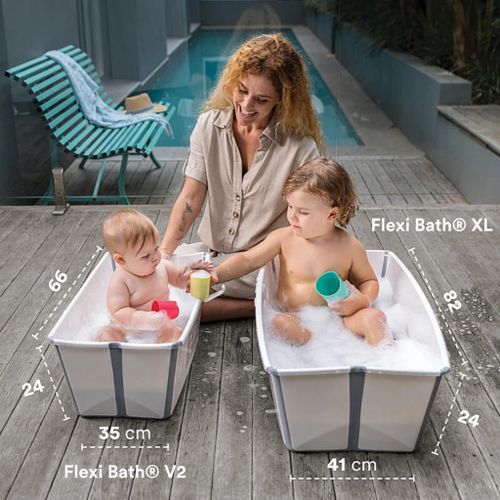 Flexi Bath X-large אמבטיה מתקפלת גדולה לשימוש בבית ובנסיעות עם פקק משנה צבע - Mickey Celebration