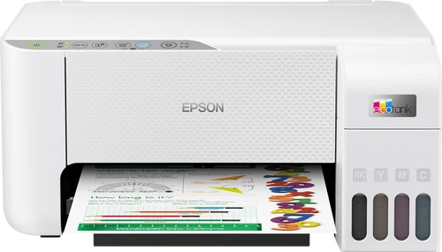 מדפסת משולבת אלחוטית בצבע לבן Epson EcoTank L3256 
