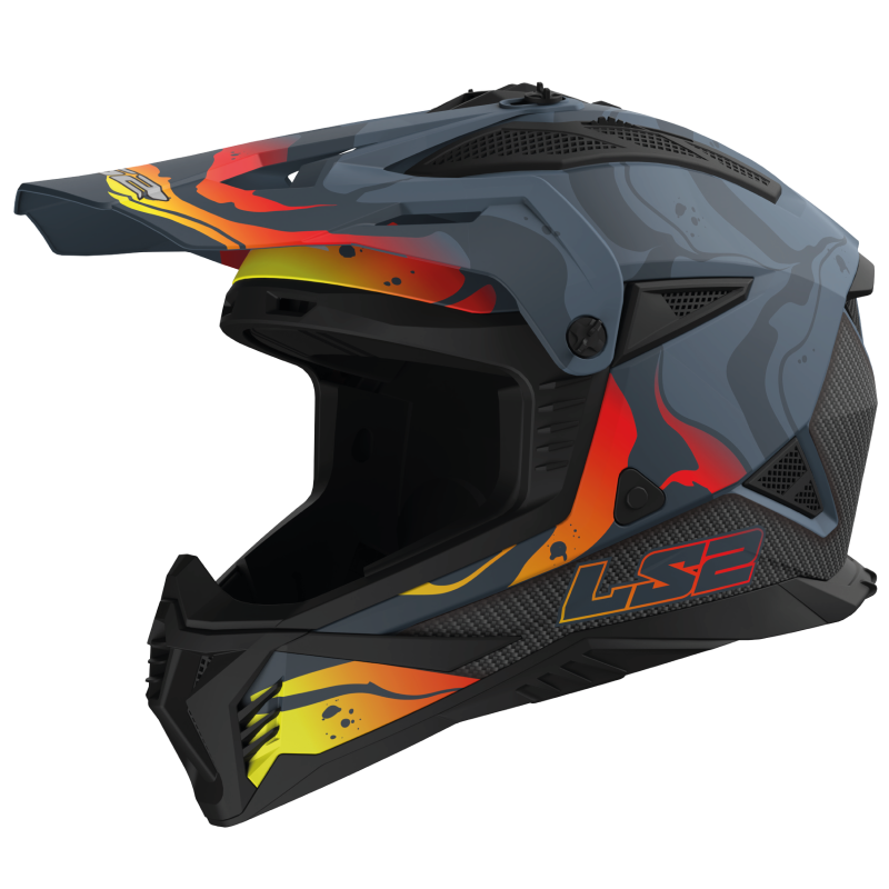 קסדת אל אס 2 אפור / שחור / אדום - LS2 MX708 FAST 2