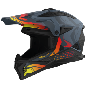 קסדת אל אס 2 אפור / שחור / אדום -  LS2 MX708 FAST 2