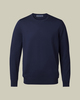 סריג צמר כחול - Navy blue pure merino crew neck jumper 