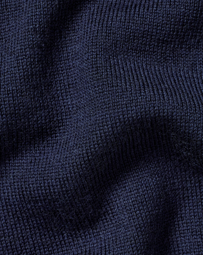 סריג צמר כחול - Navy blue pure merino crew neck jumper 
