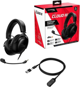 אוזניות גיימינג HEADSET HYPERX CLOUD III BLACK HYPER X