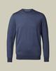 סריג צמר  - Indigo blue pure merino crew neck jumper