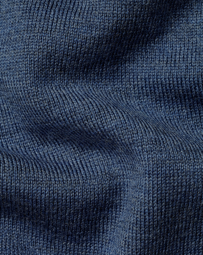 סריג צמר  - Indigo blue pure merino polo neck jumper