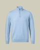 סוודר צמר רוכסן - Sky blue merino zip neck jumper
