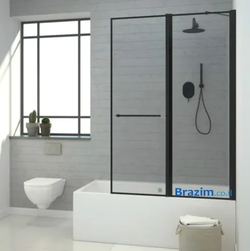 אמבטיון שחור שקוף מדגם יניב מבית סבח עם זכוכית 6 מ