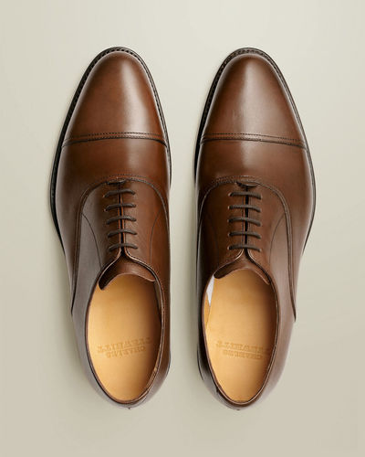 נעל אלגנטי חומה - Dark tan leather Oxford shoe