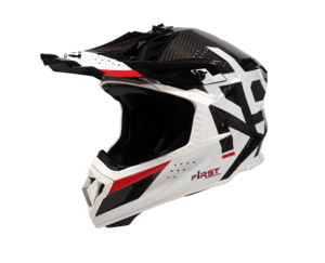 קסדת פירסט קרבון שחור / לבן / אדום - F1RST STRIKER CARBON