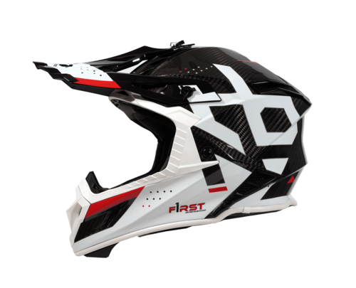 קסדת פירסט קרבון שחור / לבן / אדום - F1RST STRIKER CARBON