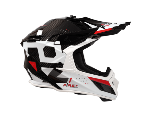 קסדת פירסט קרבון שחור / לבן / אדום - F1RST STRIKER CARBON