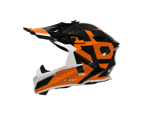 קסדת פירסט קרבון שחור / כתום / לבן - F1RST STRIKER CARBON