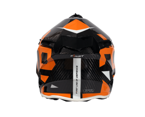קסדת פירסט קרבון שחור / כתום / לבן - F1RST STRIKER CARBON