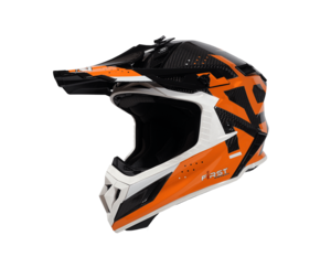 קסדת פירסט קרבון שחור / כתום / לבן - F1RST STRIKER CARBON